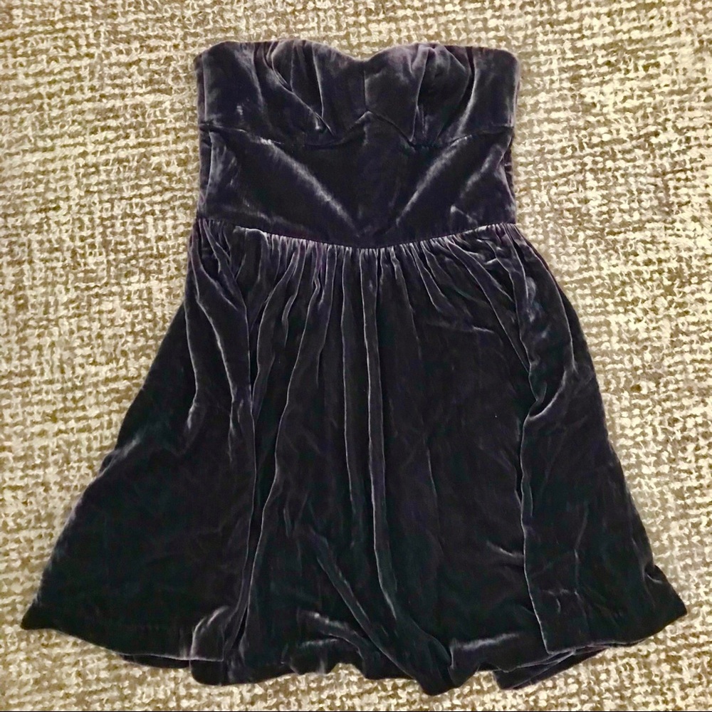 Dark purple velvet dress